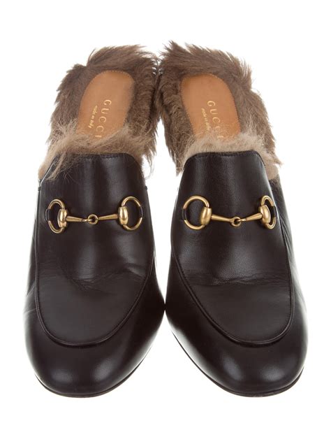 gucci princetown heeled mule|gucci princetown mule with fur.